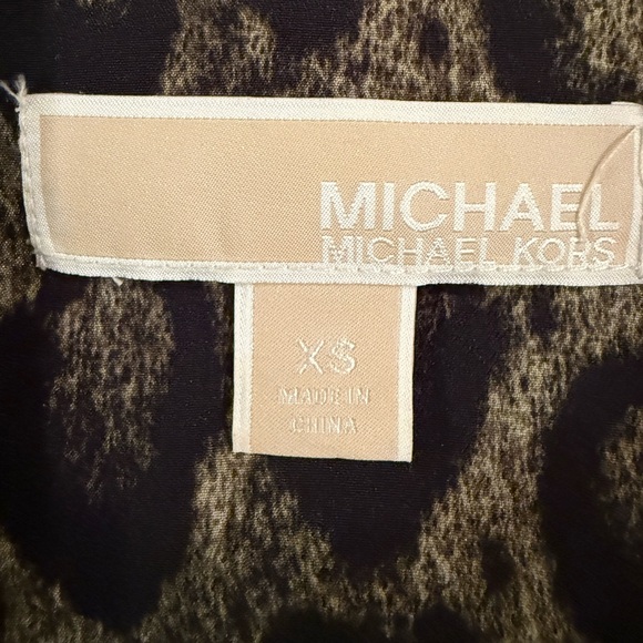Like New Michael Kors Animal Print Full Zip Shirt - Picture 5 of 5
